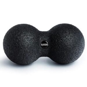 Pelota doble Blackroll Duoball, vista frontal sobre fondo blanco