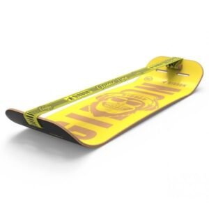 Tabla de equilibrio Giboard en versión amarilla y negra, vista en ángulo