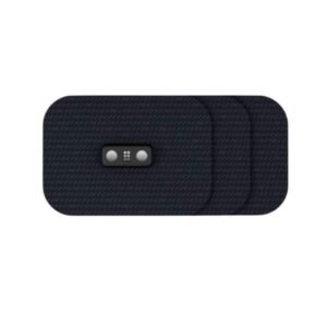 Pack de tres almohadillas de repuesto para Hyperice Venom Go apiladas, mostrando la textura adhesiva reutilizable
