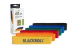 Set Blackroll Loop Band x6 con su empaque — 6 bandas de amarilla a negra mostrando los 6 niveles de resistencia