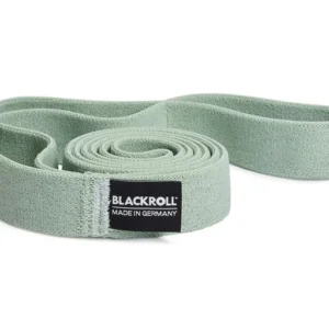 Blackroll Stretch Band verde — banda elástica continua con 16 lazos cosidos, etiqueta Made in Germany