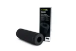 Rodillo Blackroll Slim negro junto a su caja de empaque original