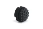 Blackroll Twister visto de perfil, pelota fascial negra con superficie de nudos