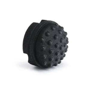 Blackroll Twister visto de perfil, pelota fascial negra con superficie de nudos