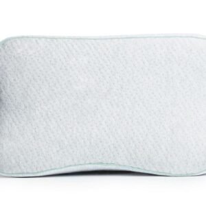 Blackroll Pillow Case Allergoprotect puesta sobre la almohada, funda blanca con textura acolchada