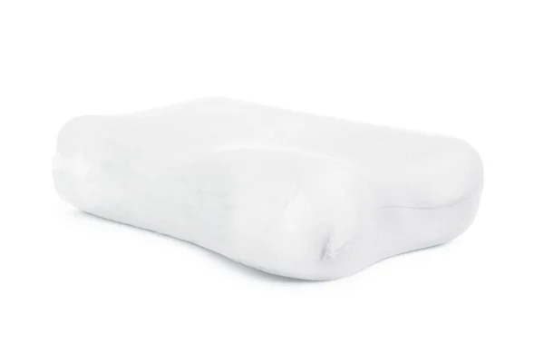 ALERTA -- foto posiblemente genérica, sin el ribete verde de marca que sí tienen las otras 10 fotos. Almohada de espuma viscoelástica blanca de forma ergonómica ondulada.