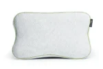 Blackroll Recovery Pillow vista lateral, almohada ergonómica gris claro con ribete verde
