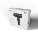 Caja de Hypervolt 3, pistola de masaje de percusión Hyperice con cabezal calefactado y estuche incluidos