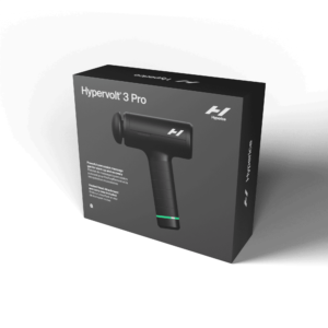 Caja de Hypervolt 3 Pro, pistola de masaje de percusión profesional Hyperice con cabezal calefactado y estuche incluidos